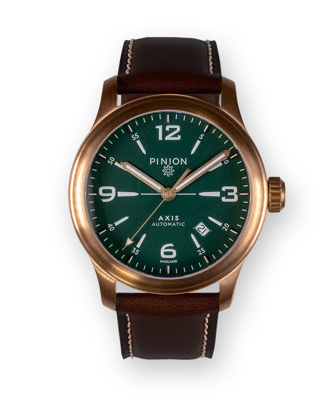 Pinion Axis II Bronze Gr Watch brown strap