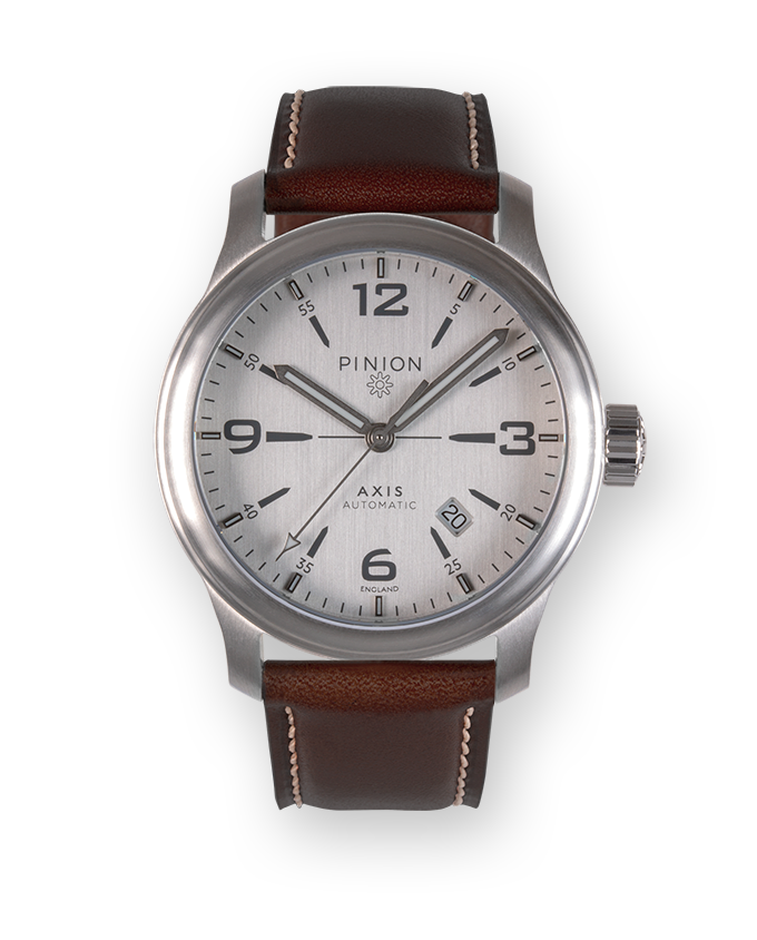 Pinion Axis II Si watch brown strap