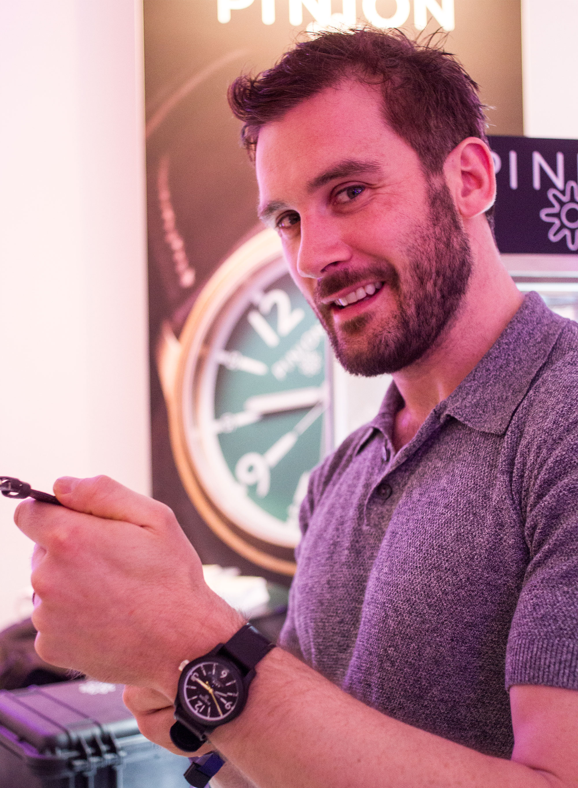 Clive Standen at Pinion's stand SalonQP
