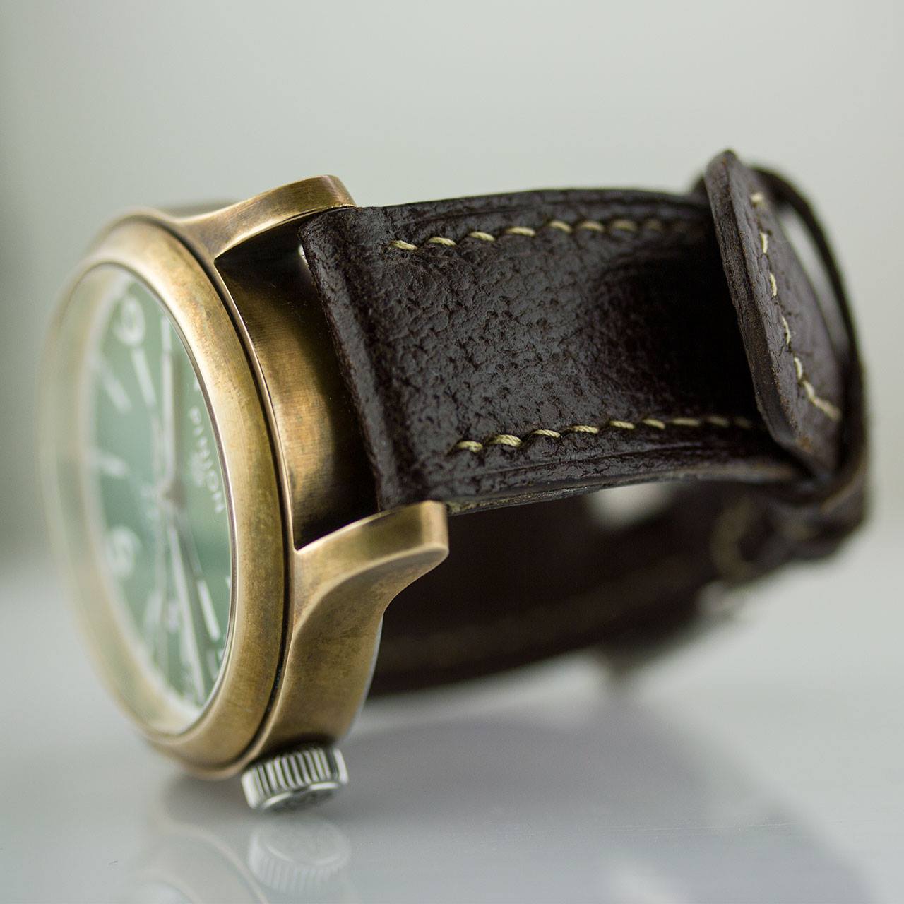 Pinion handmade leather watch strap
